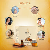 Vagad’s Khadi Sandalwood & Honey Herbal Bathing Soap – Natural, Moisturizing & Calming Ayurvedic Soap Bar for Glowing, Soft, and Nourished Skin (No Parabens, No Sulphates) 100gm (Pack of 3)